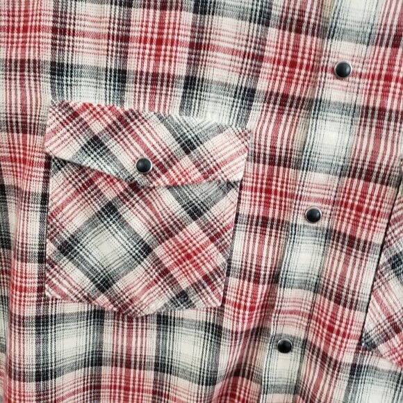 Wind River Plaid Snap Front Button Down Shirt Marks Work Warehouse Men's Sz XL - Picture 7 of 11